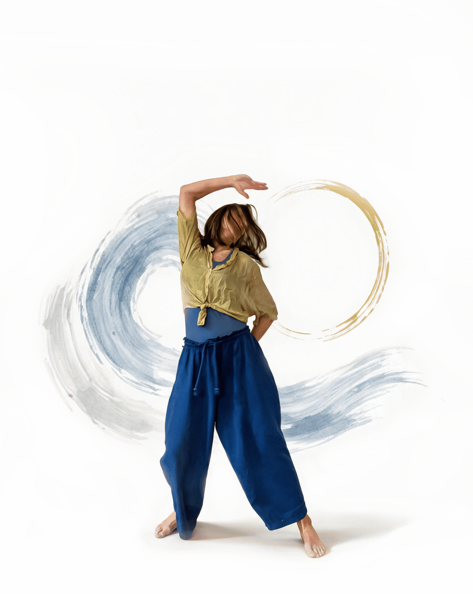 Morana moving in motion with her hand up